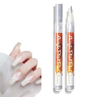 Imagem de Caneta de grafite arte de unhas pintura de desenho linhas abstratas detalhando pincéis de lápis DIY ferramenta para unhas de gel natural acrílico manicure suprimentos de beleza 2 peças, prata, 13 cm