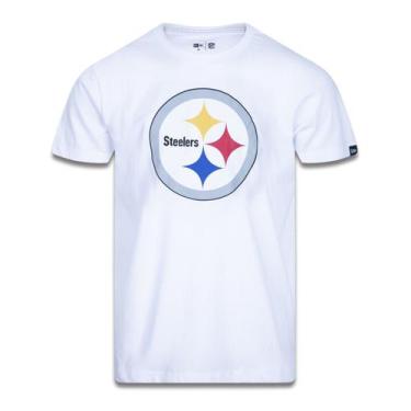 Imagem de Camiseta Plus Size Pittsburgh Steelers Nfl Branco Preto New Era