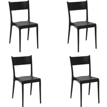 Imagem de Conjunto 4 Cadeiras Diana Tramontina Preta Em Polipropileno 92030409