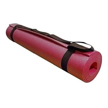 Imagem de Tapete Colchonete Para Yoga Academia Pilates Eva Dobrável Vermelho