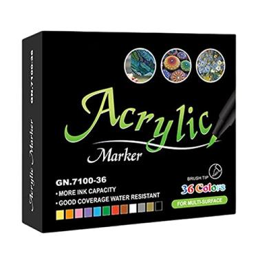 Imagem de Canetas Acrílicas - Conjunto de marcadores de acrílica | Pedras Pintando Marcadores Acrílicos Ponta Fina Ideal para Artesanato, Vidro, Tecido, Cerâmica e muito mais Sritob