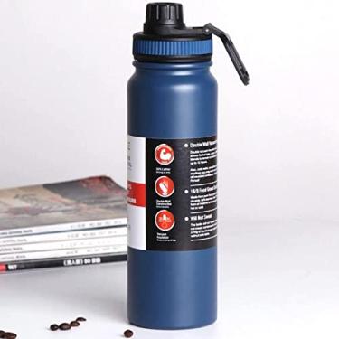 Imagem de Garrafa de Água Térmica Inox Esportiva Academia Isolada a Vácuo Aço Inox 800ml (Azul)
