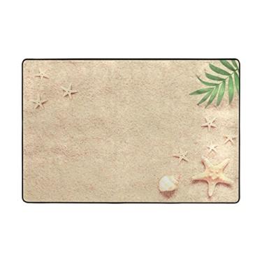 Imagem de ColourLife Tapete leve, areia do mar, estrela-do-mar, tapete macio, tapete para decoração para quartos, entrada 91,44 x 60,96 cm