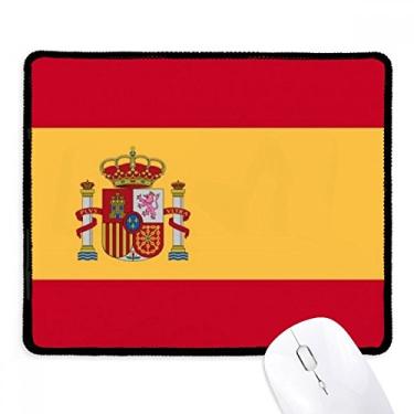 Imagem de Mousepad com a bandeira nacional da Espanha, com borda costurada, tapete de borracha para jogos