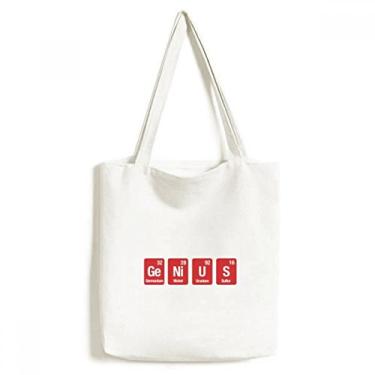 Imagem de Bolsa de lona com elemento químico ciência Ge Ni U S sacola de compras casual bolsa de mão