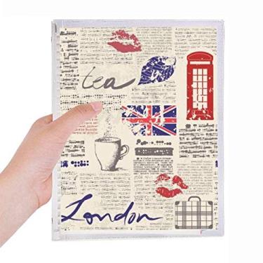 Imagem de Caderno de jornais com a bandeira do Reino Unido com folhas soltas e diários recarregáveis