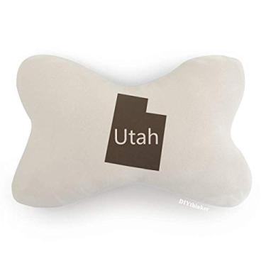Imagem de DIYthinker Almofada de apoio de cabeça para decoração de pescoço com mapa dos Estados Unidos da América da Utah