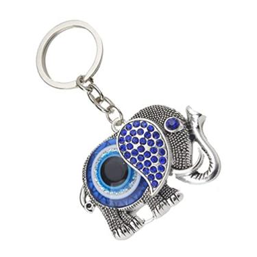 Imagem de Generic Azul Evil Eye Chaveiro Encantos Elefante Boa Sorte Feng Shui Ornamento Decorativo Saco Chaveiro Charme Jóias Turco Para A Boa Sorte de Proteção