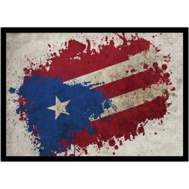 Imagem de Quadro Decorativo Bandeira De Porto Rico Casa País Salas Lojas Escritó