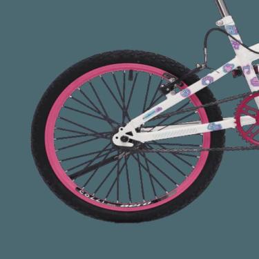Imagem de Bicicleta Infantil Aro 20 Feminina Colli Jully Branca Com Rosa