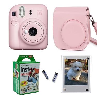 Imagem de Fujifilm Instax Mini 12 Instant Camera + Capa protetora Pro Design e molduras magnéticas Lucite, 20 folhas (rosa flor)