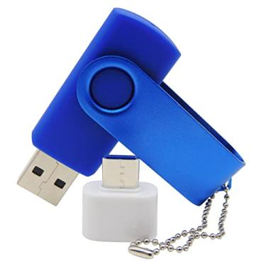 Imagem de Pen Drive USB de 512 MB Pen Drive Pen Drive com transformador tipo C e OTG para presentes de alunos (azul)
