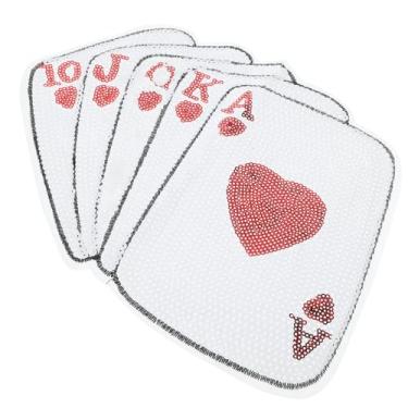 Imagem de A Shirts Apliques de Lantejoulas, Blusas de Algodão Lantejoulas Ferro no Futebol Remendos Lindos Remendos de Roupas Remendo Feito à Mão Remendo Roupas Patch Poker Baralho Mochila