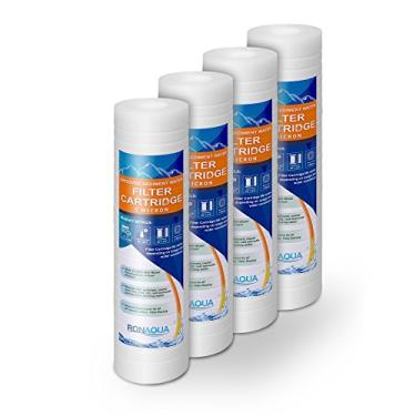 Imagem de Cartucho de filtro de água Grooved Sediment da Ronaqua, 25,4 x 6,3 cm, quatro camadas de filtração, remove areia, sujeira, seda, ferrugem, feito de polipropileno, Branco, 5 Micron, 4