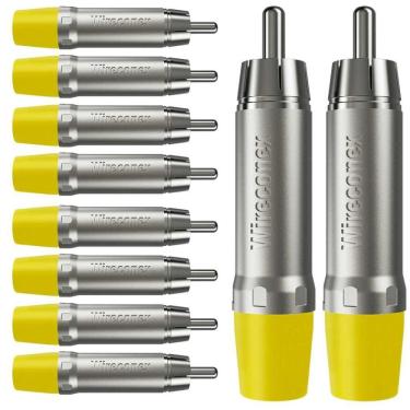 Imagem de Plug Rca Macho Nickel Plt Wc 1212 Ml Yl Ni Amarelo Wireconex 10 Unidades [F108]