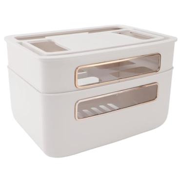 Imagem de Caixa de Armazenamento do Roteador, Multifuncional à Prova de Poeira Com Tampa, Caixa do Roteador de Gerenciamento de Cabos para Cabo de Rede do Modem