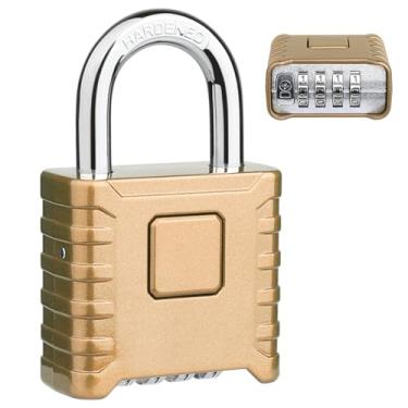 Imagem de Diyife Cadeado de combinação resistente, grande cadeado externo [desbloqueio com um toque] alta segurança à prova de intempéries, design de senha oculta, adequado para armário, casa, escola, garagem,