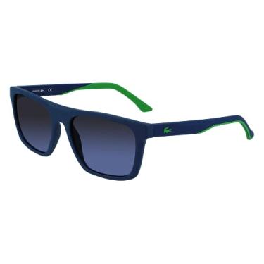 Imagem de Lacoste Men's L957S Rectangular Sunglasses, Matte Blue, M