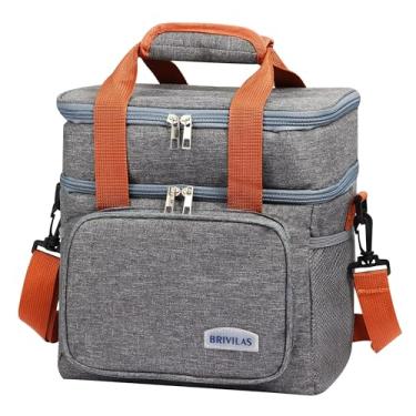 Imagem de Bolsa Térmica Grande Espaçosa Dois Compartimentos Lancheira Para Marmita, Passeio, Escola, Faculdade, Trabalho Bolsa Para Marmita, PREMIUM (Cinza)