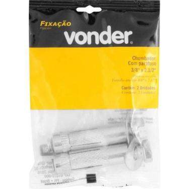 Imagem de Chumbador com Parafuso 3/8'' X 2.1/2'' com 2 peças Vonder