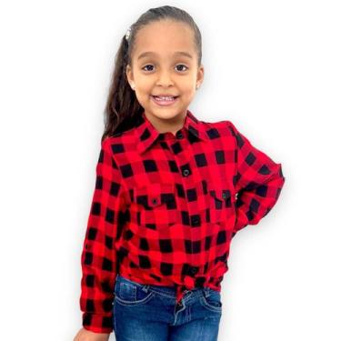 Imagem de Camisa Xadrez Infantil Menina Manga Longa Festa Junina - Anj Modas, Ve