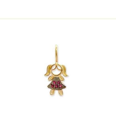 Imagem de Pingente Menina Criança Em Ouro 18k Com Zircônias - Golden Maison Joia