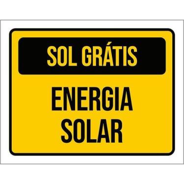Imagem de Kit 3 Placas Sinalização - Sol Energia Solar - Sinalizo