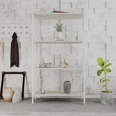Imagem de Estante para Livros Industrial Aço Multiuso 4 Prateleiras 146cmx80cm A