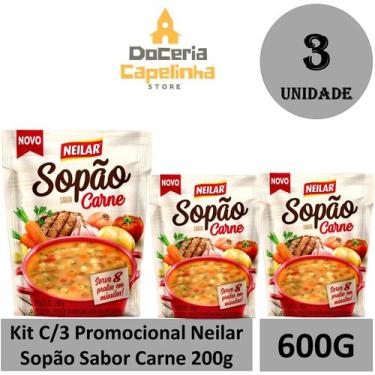 Imagem de Kit C/3 Promocional Neilar Sopão Sabor Carne 200g