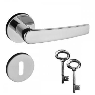 Imagem de Fechadura Pado Concept Zamac 401 Interna Roseta Cromada, Zamac é uma l