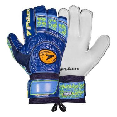 Imagem de Luva de Goleiro Poker Firmness 4 Profissional, 9, Azul escuro