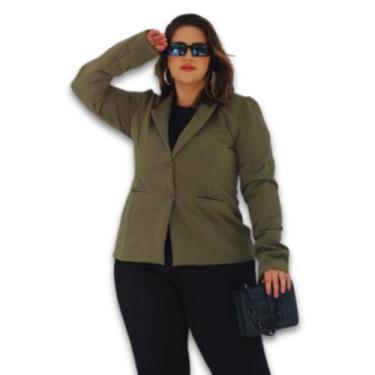 Imagem de Blazer Feminino Alfaiataria Max Forrado Lanvin Plus Size - Amoplus, Mi