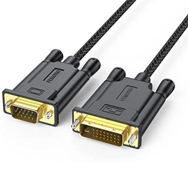 Imagem de FEMORO Cabo DVI para VGA de 1,8 m, adaptador ativo DVI-D 24+1 para VGA macho para macho banhado a ouro cabo trançado para HDTV PC Host Laptop Monitor e Projetor
