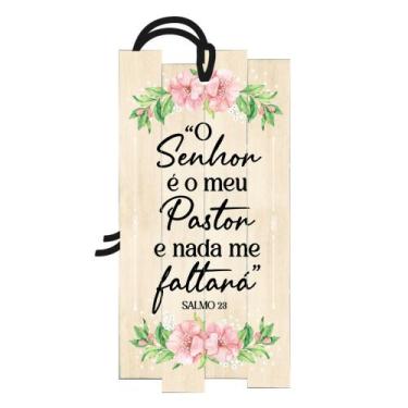 Imagem de Placa Decorativa Mini 7x14 Tag Decorativa Bíblia Salmo 23 - TG007 - Es