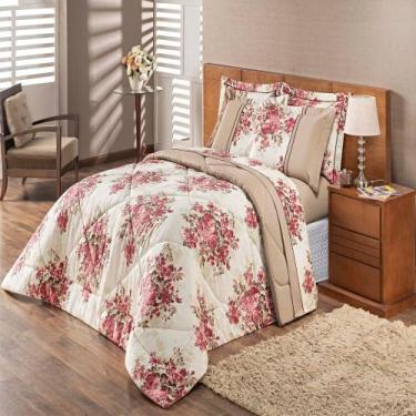 Imagem de Edredom King Valentina Floral Rose Enxovais Aquarela 3 peças