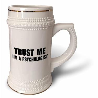 Imagem de 3dRose Trust me Im a Psychologist - humor do trabalho - presente divertido de psicologia - Caneca de Stein, 530 ml, 640 ml, branca