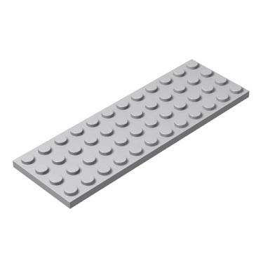 Imagem de Classic Grey Plates Bulk, Light Gray Plate 4x12, Building Plates Flat 10 Piece, Compatible with Lego Parts and Pieces: 4x12 Gray Plates(Color: Light Gray)