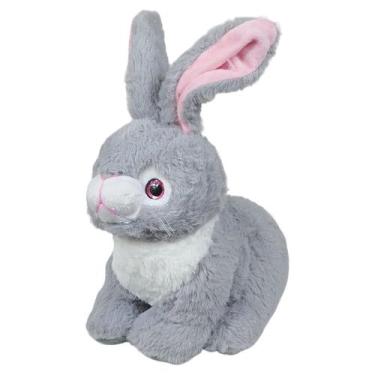 Imagem de Coelho De Pelúcia Peludinho Tuka Sentado 30Cms - Cinza - Tuka Toy