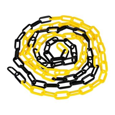 Imagem de menolana Barreira de corrente de tráfego Barreira de estacionamento Conector de cones de tráfego para filas Pátio Áreas fechadas Construção de estradas, Amarelo Preto