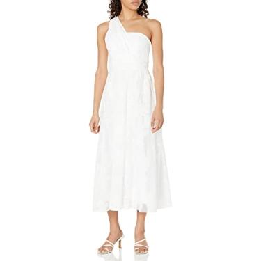 Imagem de Shoshanna Vestido midi feminino de renda floral Marinique, Branco óptico, 40