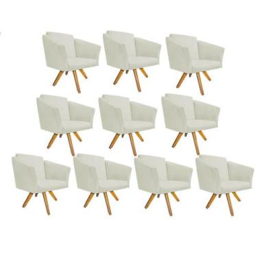 Imagem de Kit 10 Poltrona Cadeira Decorativa  Win Base Giratória Sala de Estar R