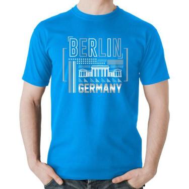 Imagem de Camiseta Algodão Berlim Alemanha - Foca na Moda, Azul, GG