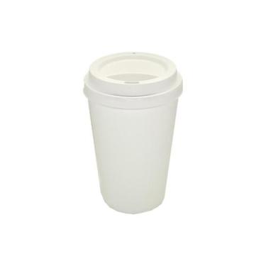Imagem de 50 Copos Ecologic300 c/ tampa bucks - Liso - Triplast, Branco opaco
