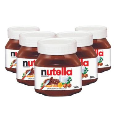 Imagem de Creme de Avelã Nutella, 5 Potes de 140g