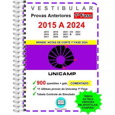 Imagem de Unicamp 1ª Fase Provas 2015 a 2024 Gabarito Comentado - Sala Do Estuda