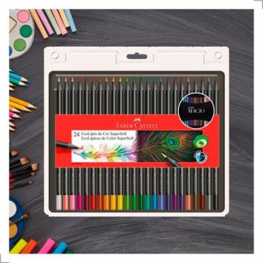 Imagem de Lapis Faber Castell Estojo Colorido 24 Cores para Escola e Colégio Pin
