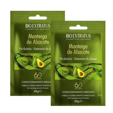 Imagem de Kit 2 Manteiga de Abacate Bio Extratus Tratamento de Choque Sachê com 