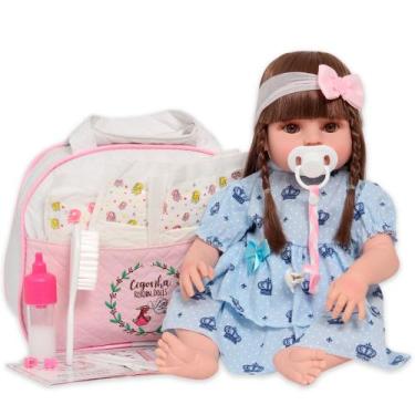Imagem de Bebê Reborn 46cm 100% Vinil Siliconado Com Acessórios Fofa - Cegonha R