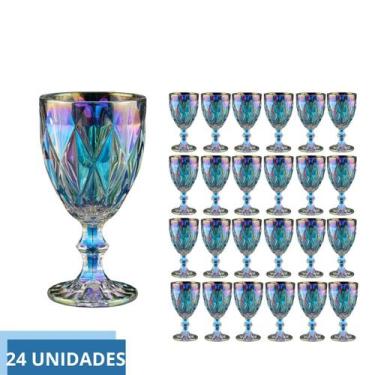 Imagem de Taça De Vidro Para Agua Vinho Suco Diamond Furta Cor -24 UN - PRATICAS