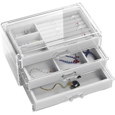 Imagem de Porta Joia Organizador Sofisticado em Acrílico C/ 3 Gavetas - GENERIC